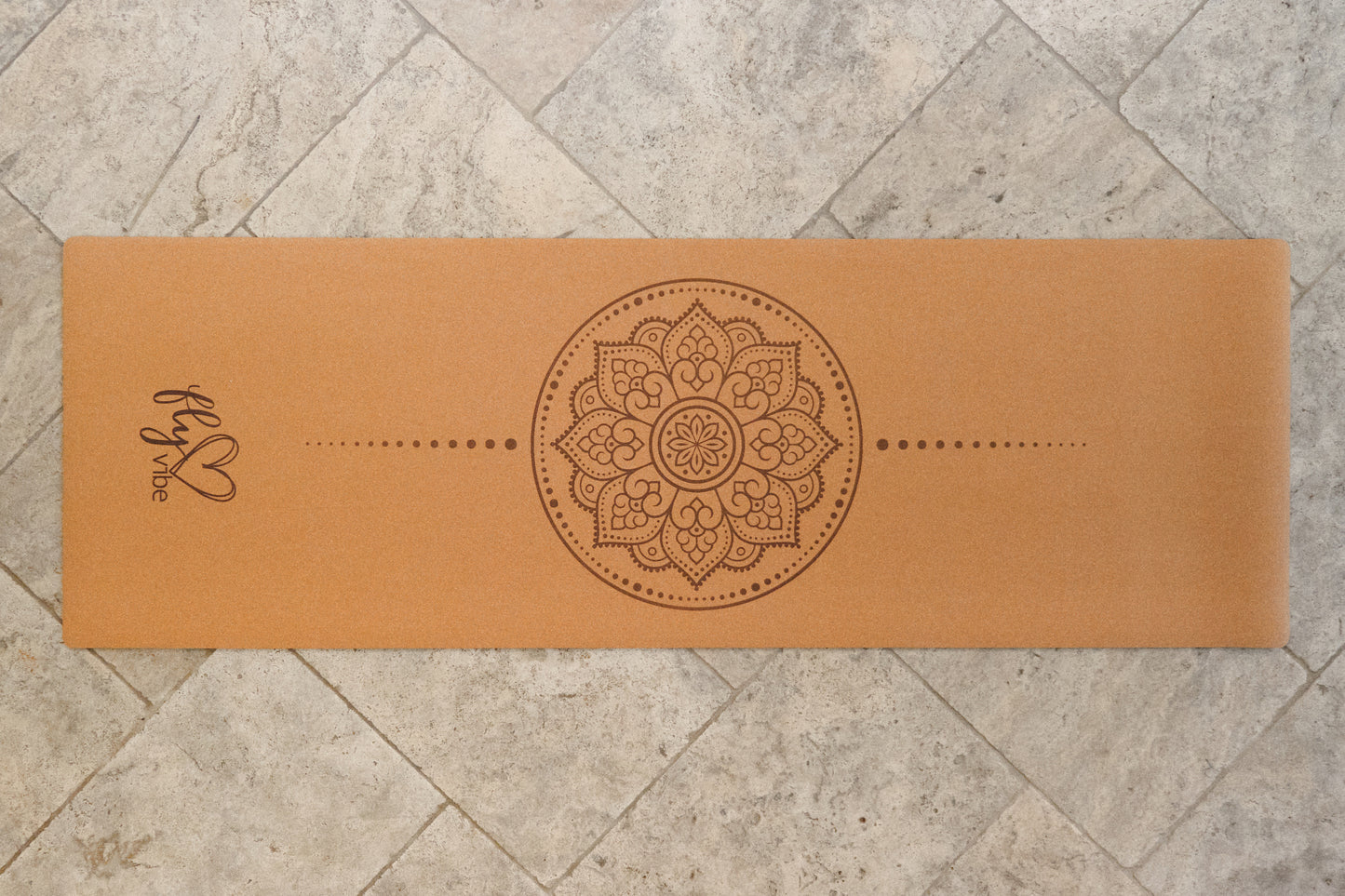FLY Mandala Laser Engraved Cork Yoga Mat