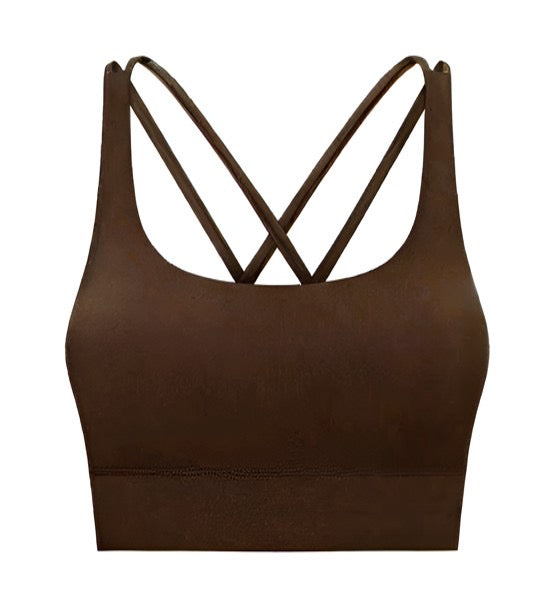Bliss Cross-Back Sports Bra/ Coffee Ground
