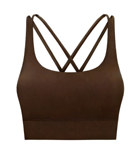 Bliss Cross-Back Sports Bra/ Coffee Ground